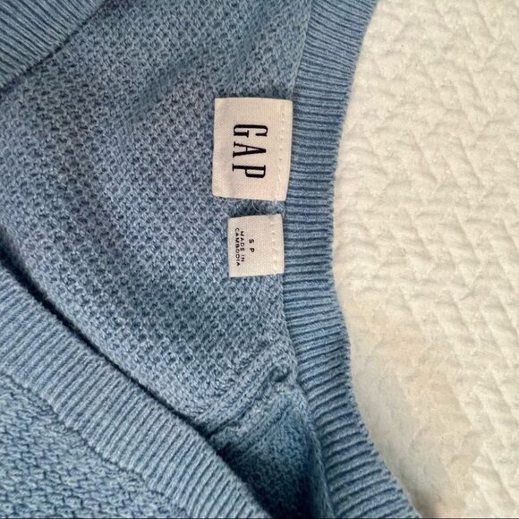 GAP Blue Cotton V-Neck Lightweight Long Sleeve Size S - Picture 7 of 9